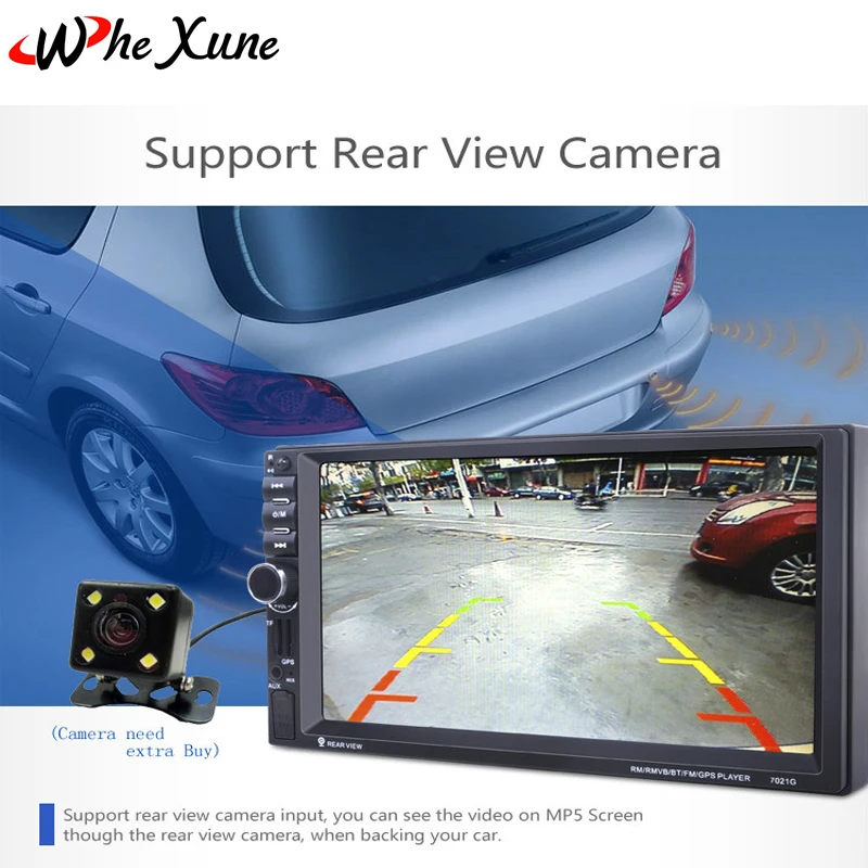 Whexune 2 DIN 7 дюймов автомобиля Bluetooth GPS навигации Сенсорный экран MP3/MP4/MP5 плеер