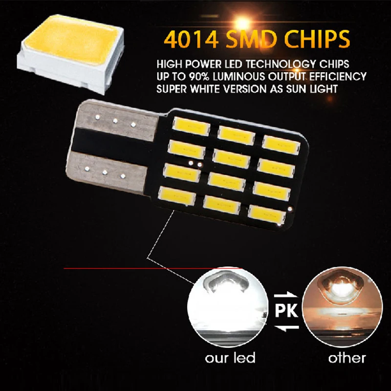 HLXG 2pcs W5W 4014 12SMD светодиодный светильник на танкетке номерной знак 168 194 2825 лампы