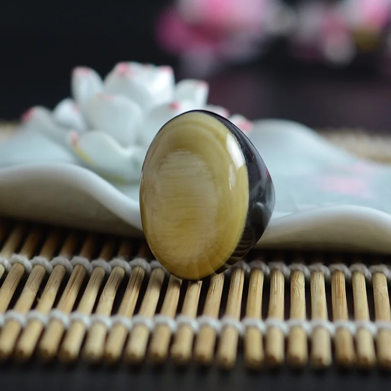 Черный эллипс изысканный ручной кольцо тянуть что личность природных мода