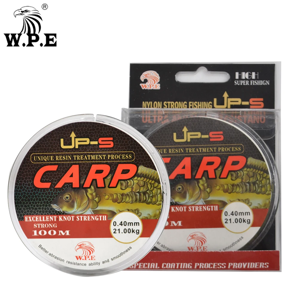 W. P. E Фирменная UP-S леска для ловли карпа 100 м двухцветная нейлоновая леска 0,20 мм-0,60 мм однониточная нейлоновая леска 6 кг-36кг леска для ловли карпа