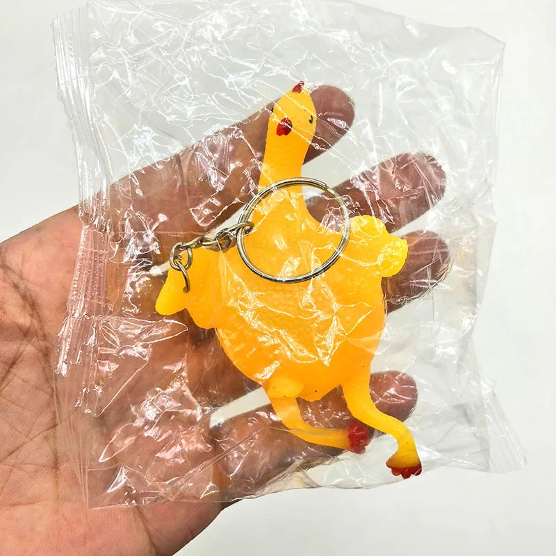 Забавные сжимаемые игрушки для снятия стресса сжать цыпленка укладки яиц брелок