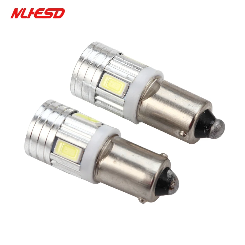 

100PCS No Error white car bulbs T4W BA9S 6led 5630 5730 Led reading light automotive Interior Lamp Dome sourse 6smd 5630 DC 12V