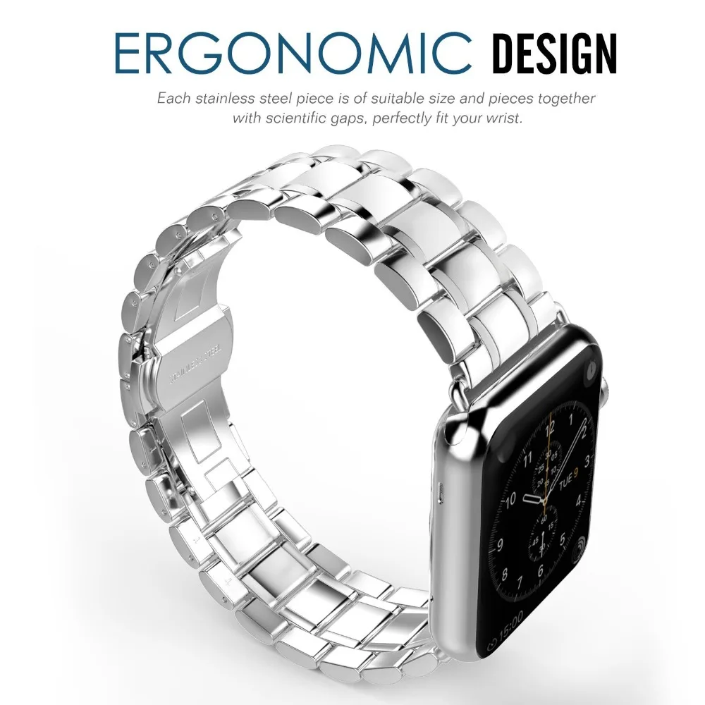 

Stainless Steel bracelet strap for apple watch band 4 44/40mm wristband for iwatch series 1 2 3 42/38mm men watches accessories