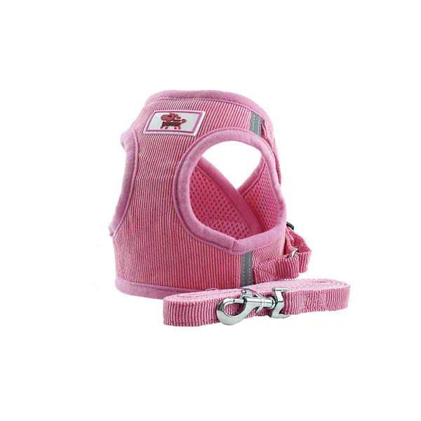 Pink Поводок для собак для чихуахуа, мопса, маленьких и средних собак, нейлоновая сетка для щенков, кошек, жилет, Светоотражающий Поводок для прогулок, Petshop, набор 25 - Цвет: Pink
