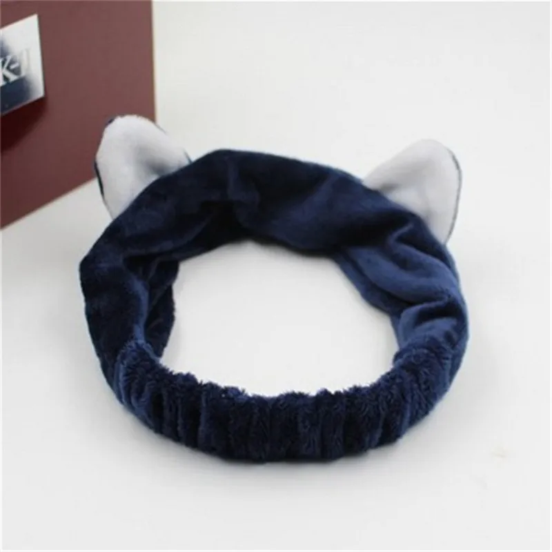 Navy Blue 1 шт. милые модные женские Девушки Мультяшные кошачьи уши мягкий хлопок для укладки волос вечерние головной убор для хеллоуина аксессуары для укладки волос Горячая Распродажа - Цвет: Navy Blue