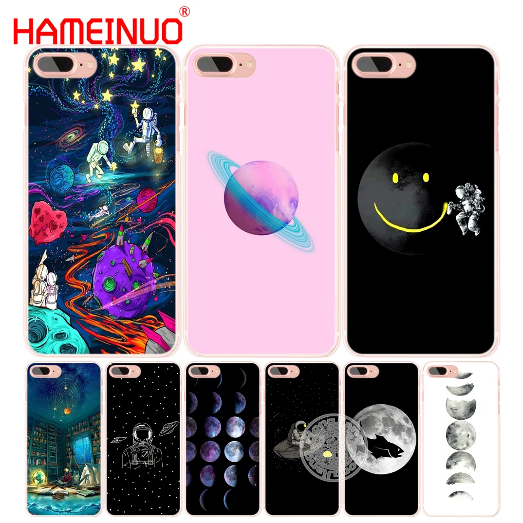 HAMEINUO Space Love Луна астронавт Чехол для мобильного телефона iphone 6 4 4s 5 5s SE 5c 6s 7 8 plus X|case