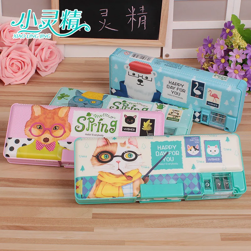 Чехол для канцелярских товаров с двойным паролем мультяшный креативный пенал