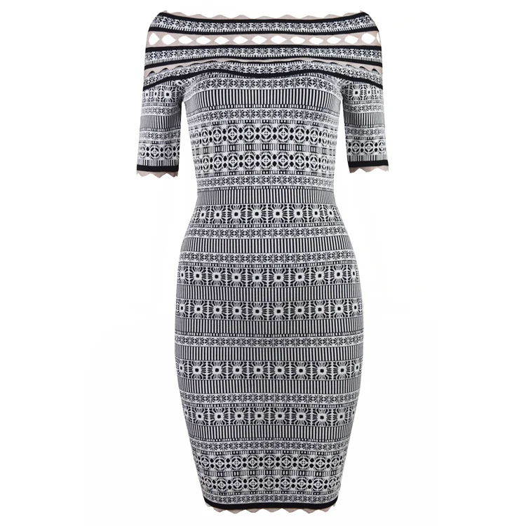 

Elegant 2019 New Arrival Women red grey blue slash neck short sleeve Bodycon Celebrity evening Bandage dresses dropshipping
