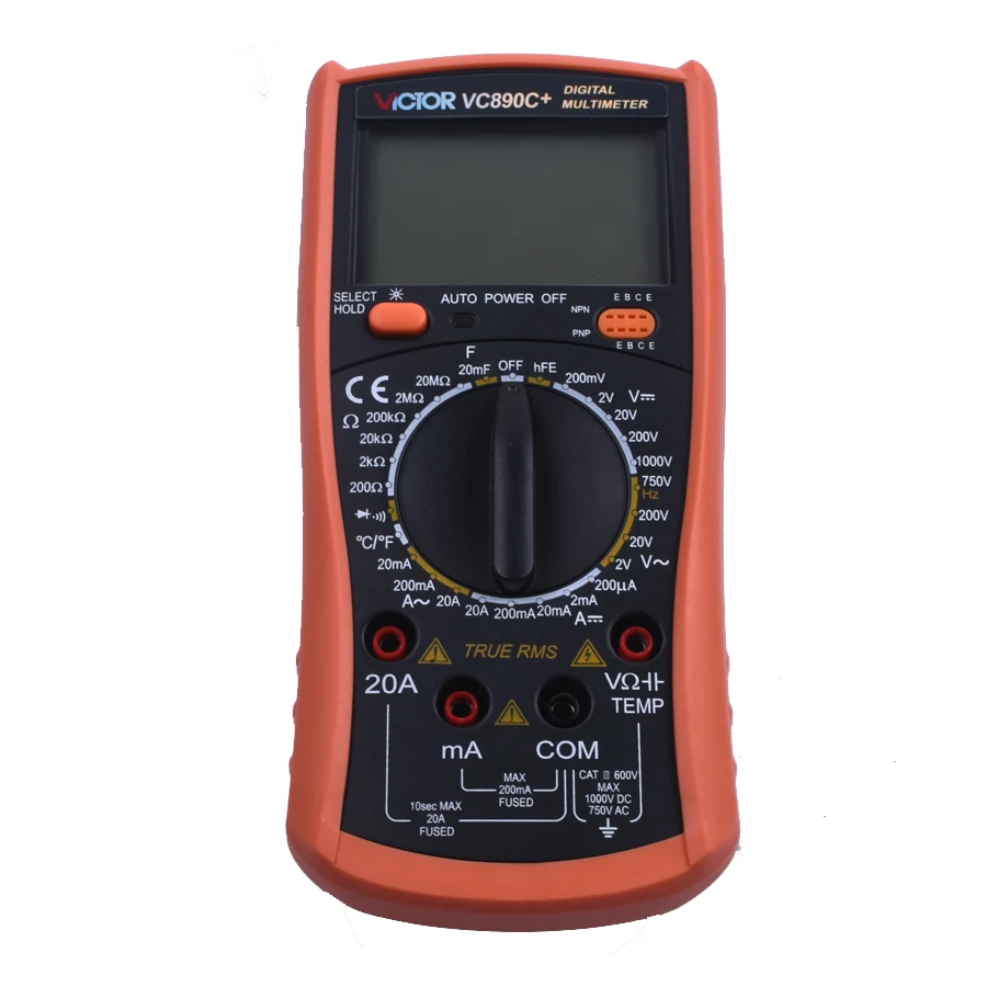 Виктор VC890C + цифровой мультиметр True RMS 2000 мкФ конденсатор с алюминиевой крышкой