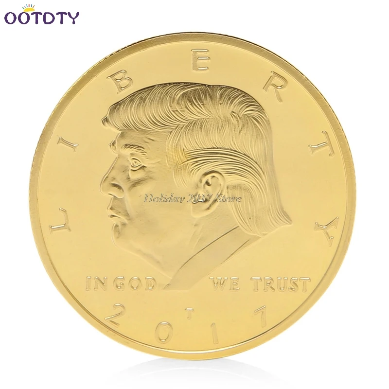 Американский 45 й президент Дональд Трамп позолоченная памятная монета Новинка
