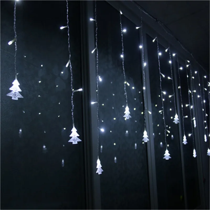 3.5M Led Curtain Christmas Tree Icicle String Light Fairy Decoration New Year Lights Wedding Party EU/US/AU/UK AC100-240V | Лампы и