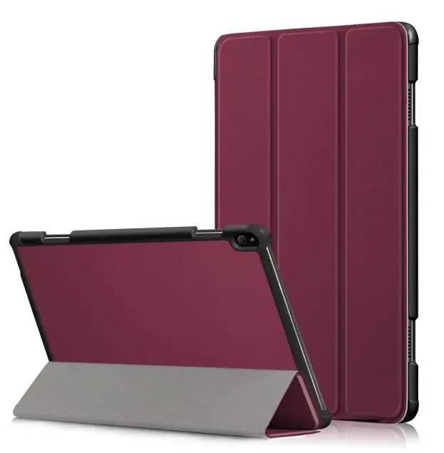 Wine Red Чехол для lenovo Tab P10 TB-X705F TB-X705L 10,1 '', чехол для lenovo Tab P10, Умный Магнитный флип-чехол из ПУ кожи, чехол+ стилус - Цвет: Wine Red