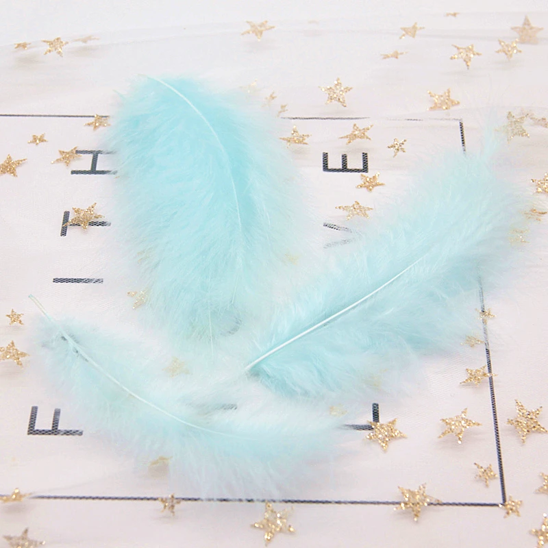 light blue 50pcs Перья индейки 4-6 дюймов 10-15 см куриные Шлейфы перья индейки Марабу для карнавала Хэллоуин Рождество DIY ремесло 50 шт - Цвет: light blue 50pcs