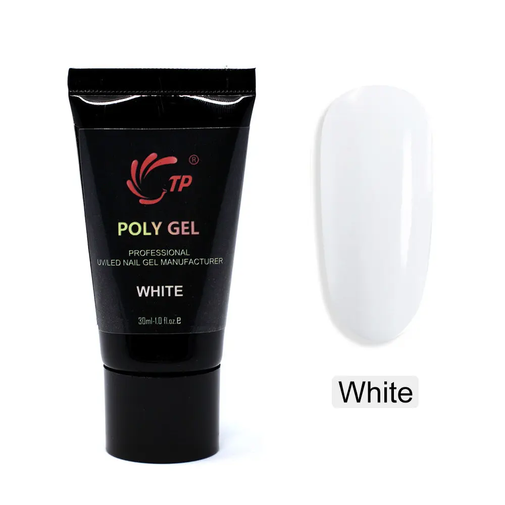 White Гель для ногтей Poly Extention Poligel полигель акриловый кристалл УФ-советы Слип решение Быстрое расширение камуфляж строитель жесткий - Цвет: White