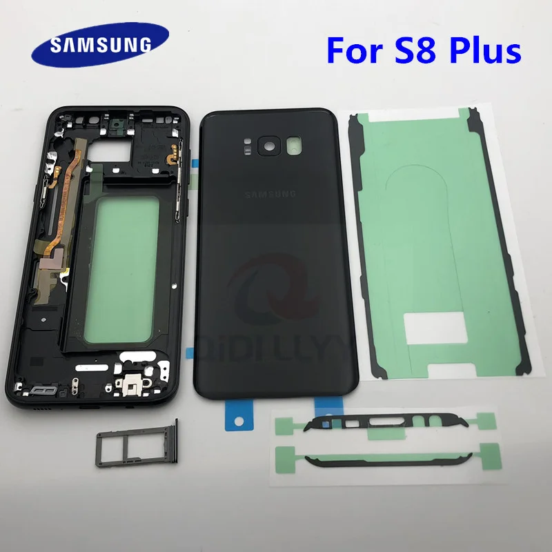 Новый S8 + задняя крышка батареи передняя средняя рама для Samsung Galaxy Plus G955 G955F G955FD