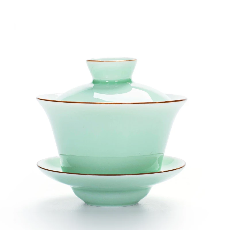 02 Чайная супница Celadon 140 мл чайный набор кунг-фу, китайский кунг-фу цветок Gaiwan пуэр чайник, чайник для влюбленных должны быть аксессуары для чая - Цвет: 02