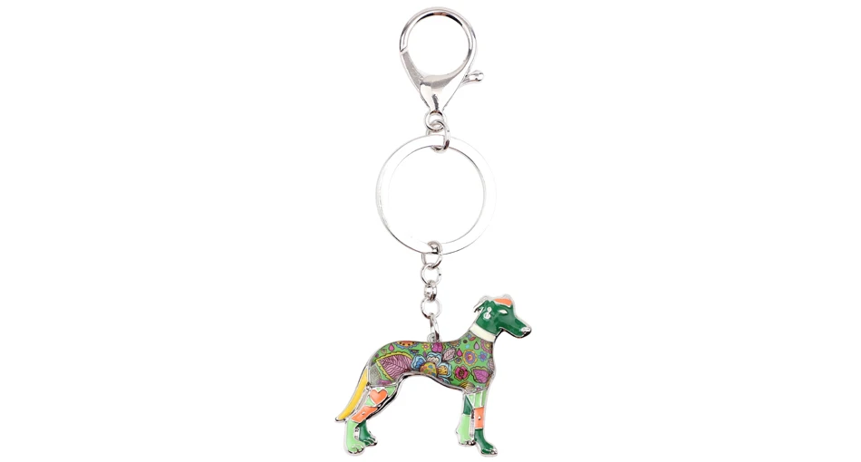 Bonsny Galgos Greyhound Dog, брелок для ключей, ювелирное изделие для женщин, подвеска для сумки, подвеска, автомобильный брелок, эмалированный брелок, аксессуары