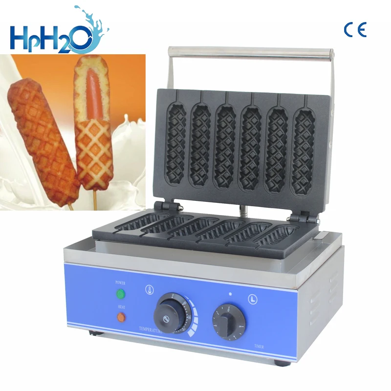 

Commercial Non-stick 6 stick electric French Muffin waffle Hot Dog Machine Lolly Waffle Maker Crispy stick machine