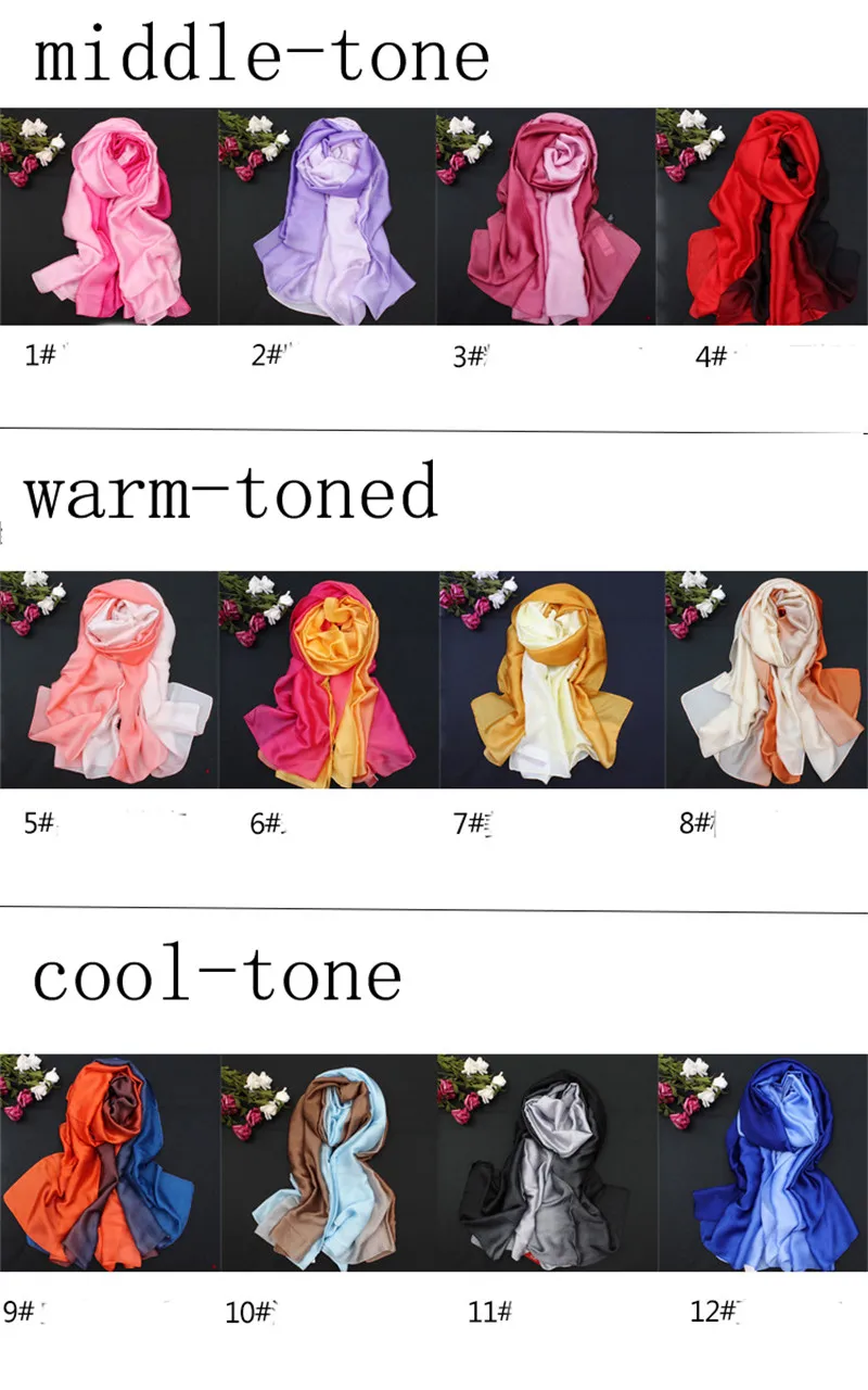 [RUNMEIFA] Модный женский шелковый шарф foulard femme мягкий тонкий сплошной пляжный парео bufanda хиджаб шали пляжное полотенце