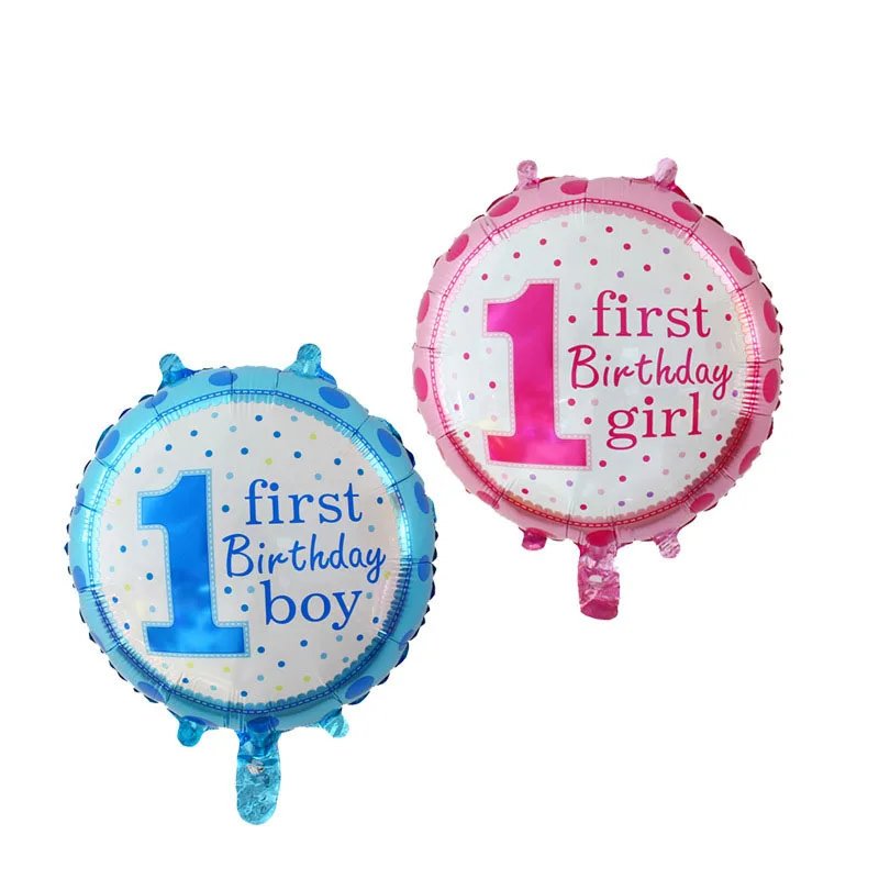18 дюймов на первый день рождения для мальчиков и девочек детские надувные шарики