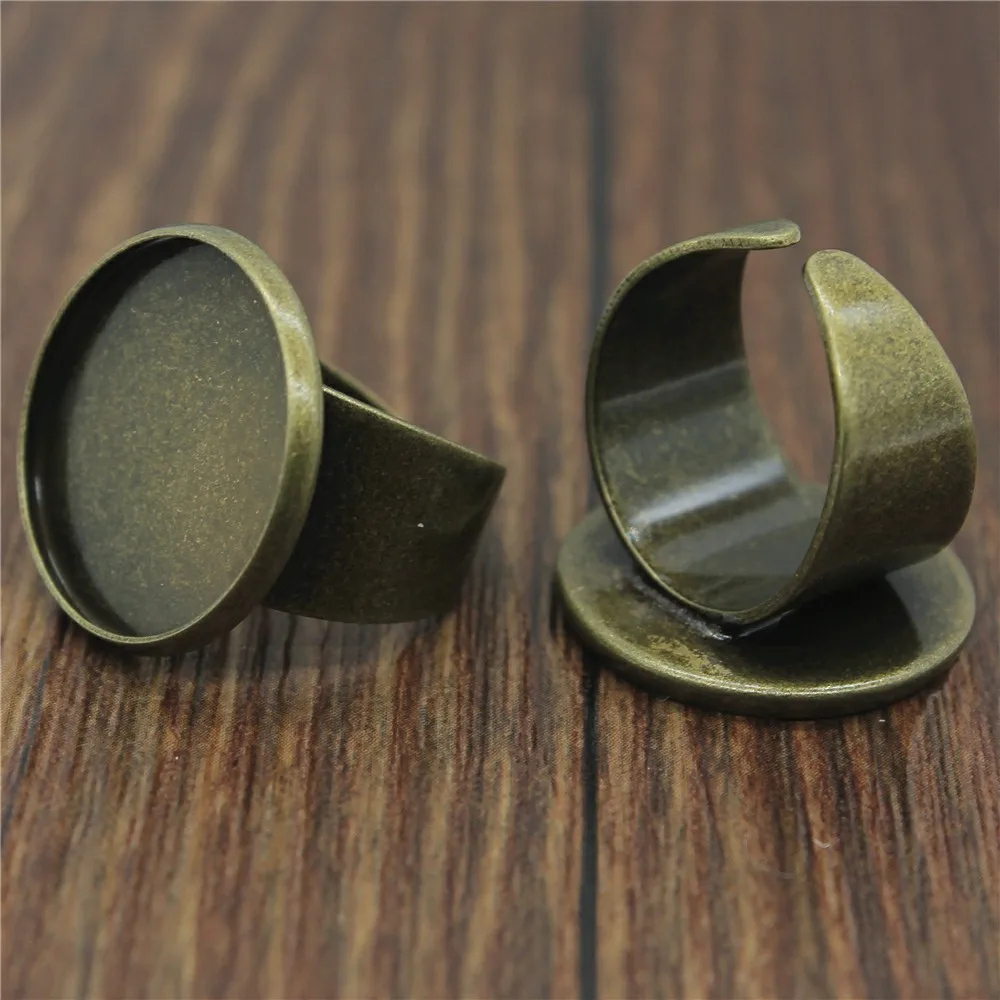 WYSIWYG 5pcs 3 Colors Fit 16mm 18mm 20mm 25mm Glass Cabochon High Quality Copper Material Wide Adjustable Ring Settings Base | Украшения и