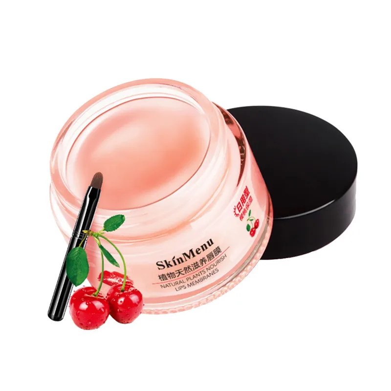 Cherry 10 г растительный Цветочный Экстракт бальзам для губ маска для сна укрепляющая и восстанавливающая маска для сна отшелушивающая анти-старение скраб для губ пленка - Цвет: Cherry