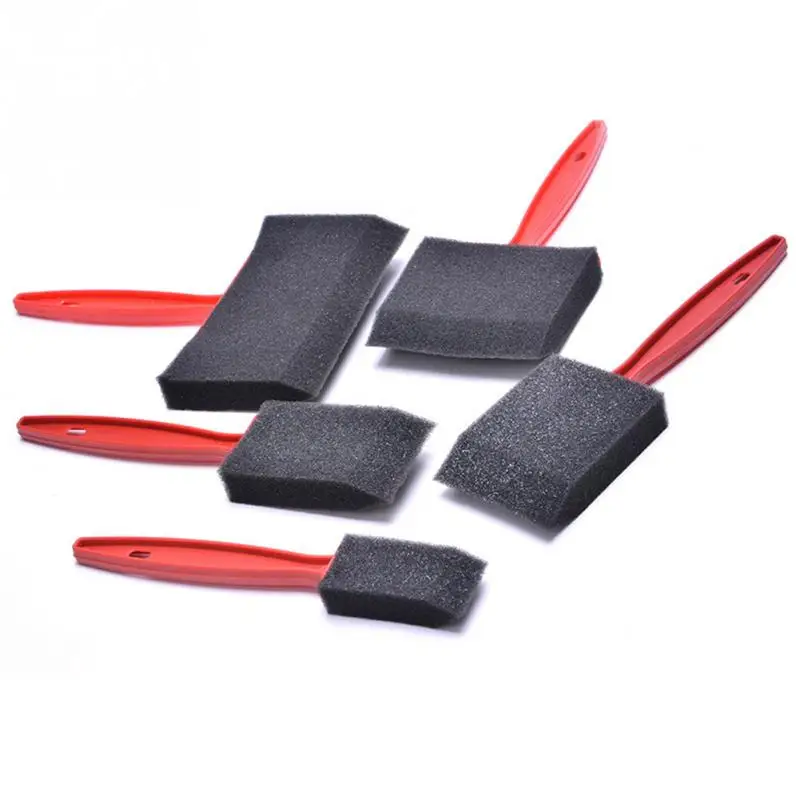 Красный + черный 5 шт./компл. Черная кисть из губки пластиковая ручка