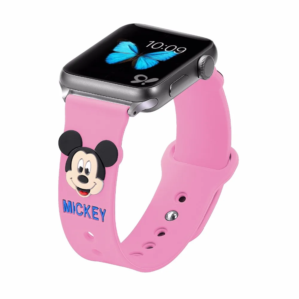 Новая детская пижама с Микки Маусом из силикона для наручных часов Apple Watch корпус