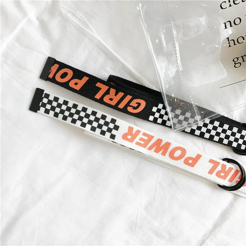 2 Colors Mihoshop Ulzzang Korean Korea Women Fashion Accessories Chic Hit Color Orange Letter Print Punk Belts | Аксессуары для
