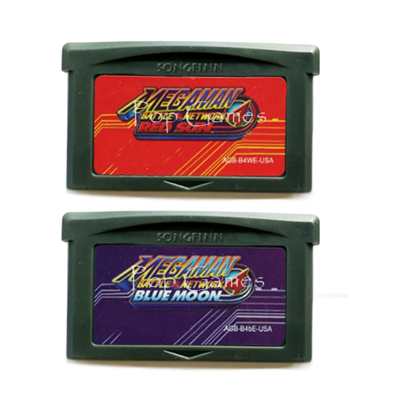 

Mega Man Battle Network 4 Blue Moon Red Sun Американская версия Для 32-битной игровой картриджной консоли картридж карманный плеер