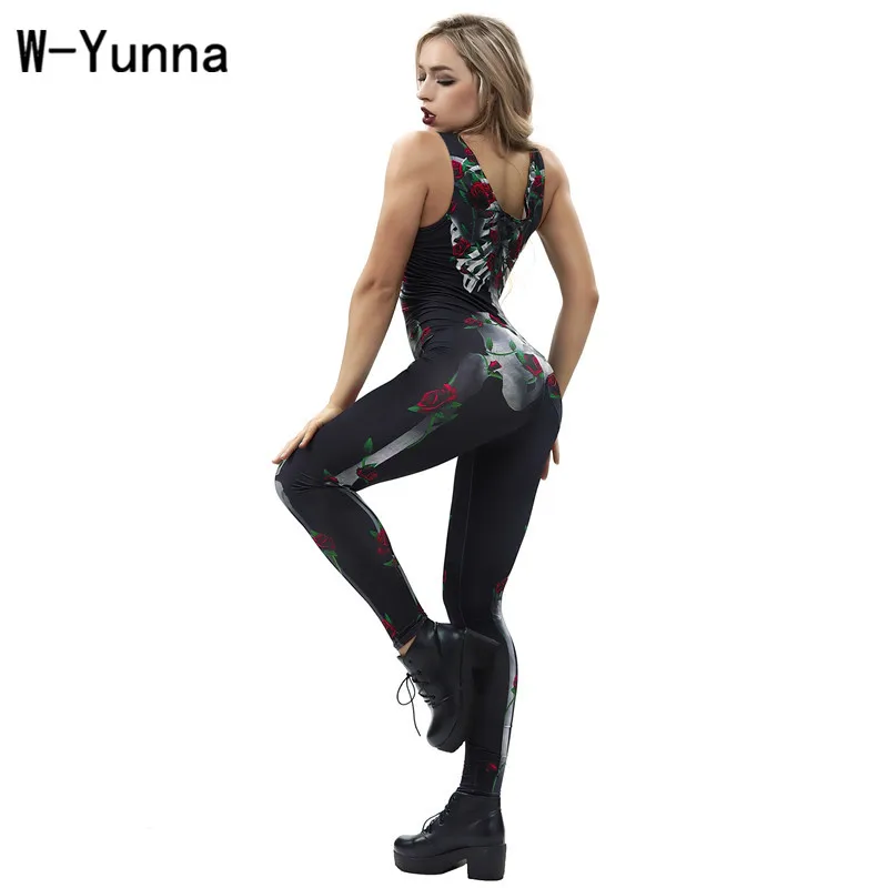 Женская модная одежда W Yunna новые эластичные комбинезоны с цветочным рисунком