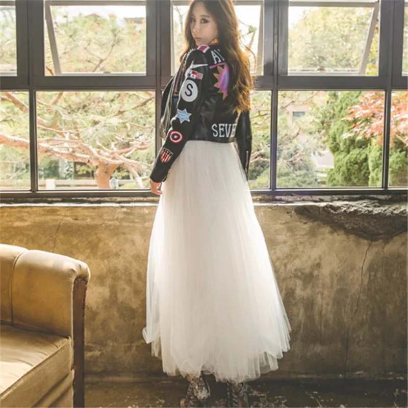 Серая многослойная длинная юбка из тюля юбка-пачка с завышенной талией длиной до