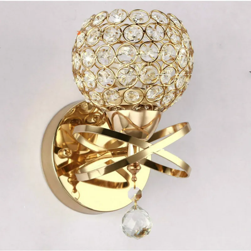 Современная простая Хрустальная настенная лампа креативный теплый прикроватный