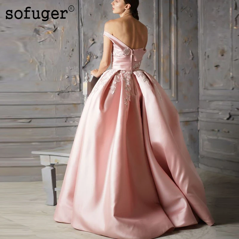 

Graceful Sofuge Chiffon Beadings Backless One Shoulder Evening Dress Prom Vestidos De Fiesta Formal Party Dress Arabic Muslim