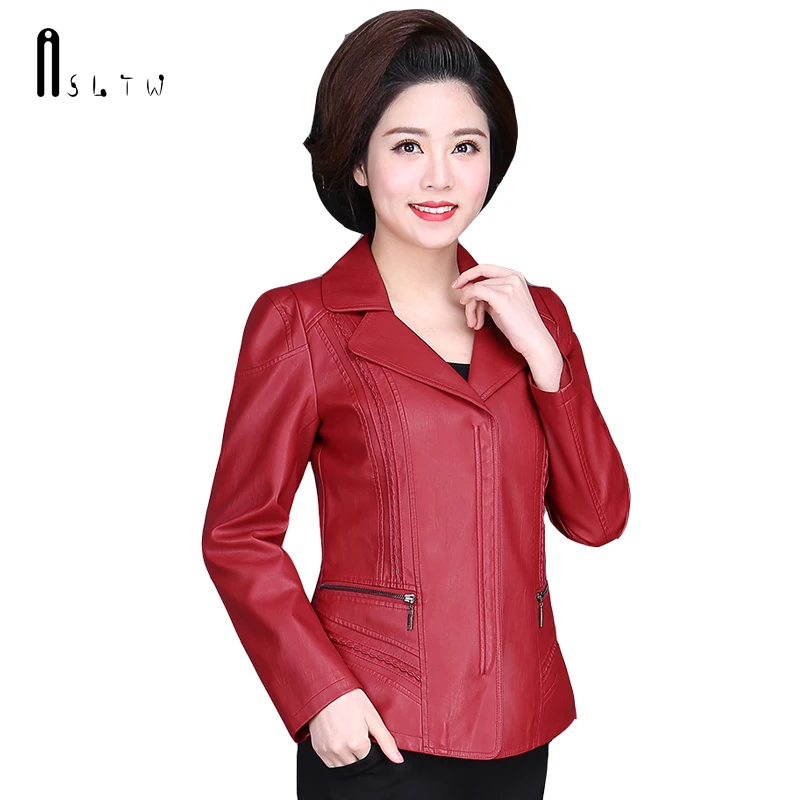 Женская кожаная куртка ASLTW весенне-осенняя однотонная из искусственной кожи с