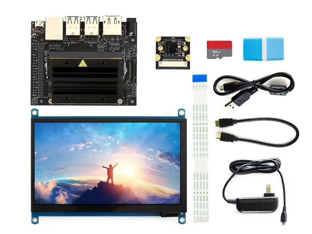 Комплект 4 NVIDIA Jetson нано комплект разработчика небольшой AI компьютер 128-core Maxwell GPU четырехъядерный процессор ARM Cortex-A57 Процессор 4 Гб 64 бит LPDDR4 - Комплект: Комплект 4