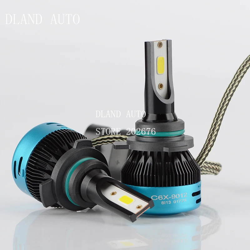 Светодиодный комплект автомобильных ламп DLAND C6X 72 Вт 7600LM C6 IP68 H1 H3 H4 H7 9006 9005 H8 H10 H11