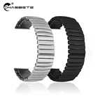 Ремешок для часов из нержавеющей стали, эластичный черный браслет-петля для наручных часов, 12 мм 14 мм 16 мм 18 мм 20 мм 22 мм 24 мм