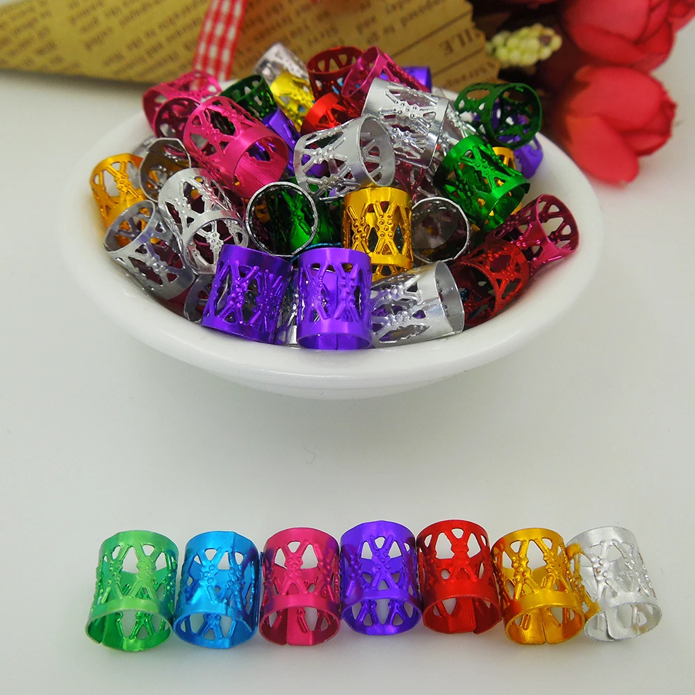 Разноцветные ободки для волос 100 шт. 10/8 мм Регулируемый зажим манжеты 8 отверстия +