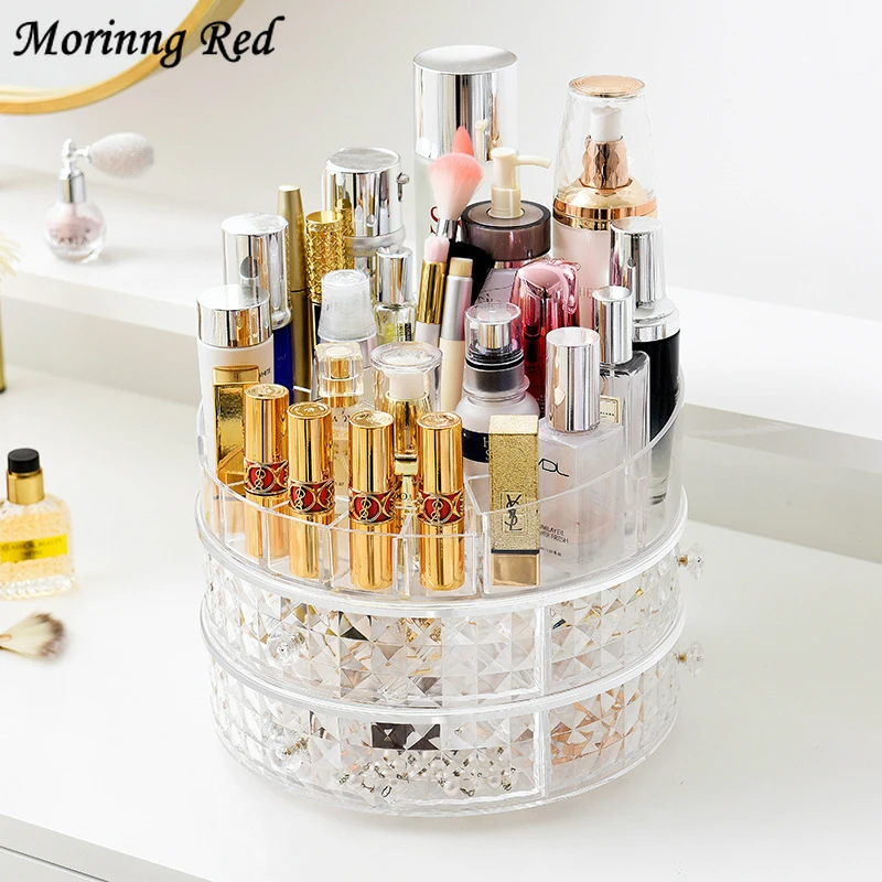 Вращающийся Косметический Ящик для хранения органайзер ухода за кожей туалетный