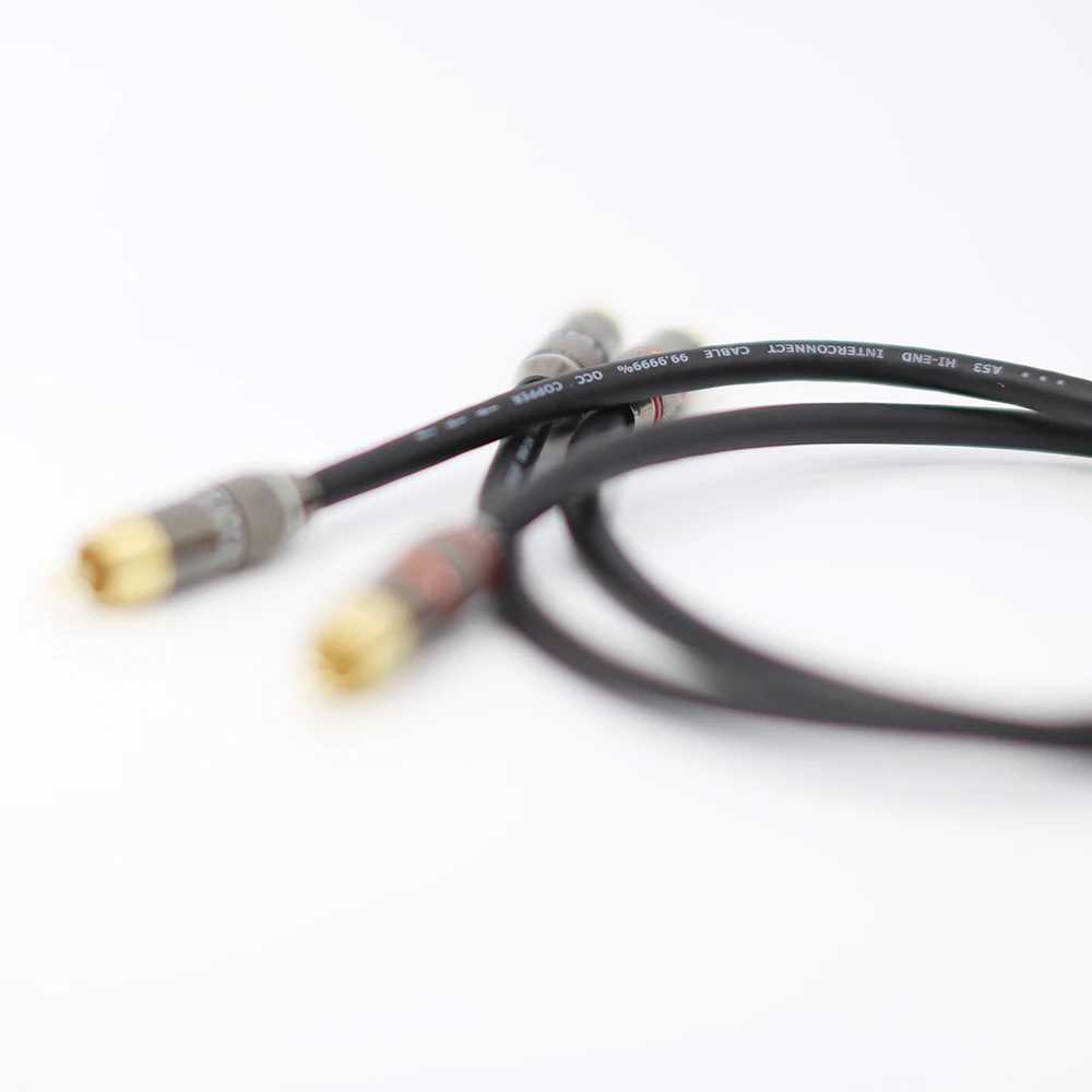 1 пара соединительных кабелей OFC A53 RCA с позолоченным 24-каратным HI-End | Электроника