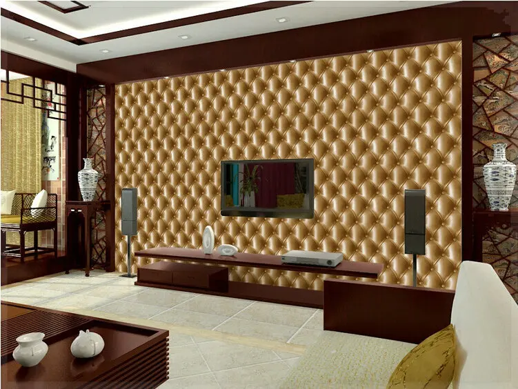 2014 современная эксклюзивная модная обоев 3D мягкая зерна кожаный мешок