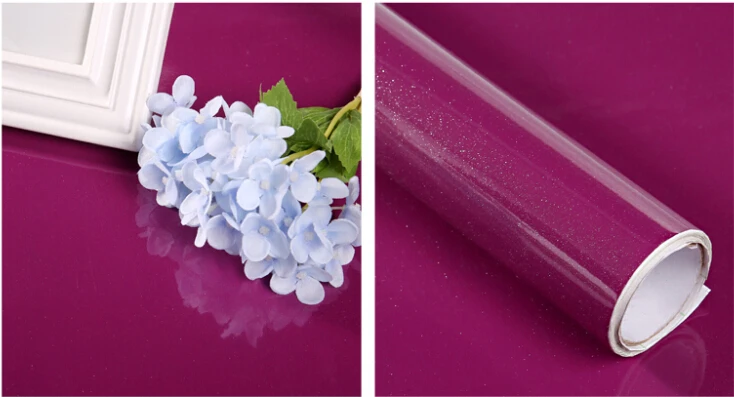 Глянцевая DIY декоративная пленка ПВХ самоклеющаяся настенная Бумага Мебель