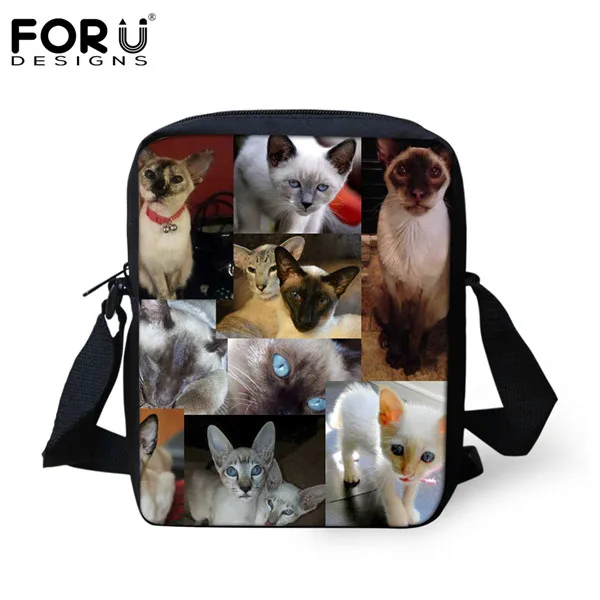 FORUDESIGNS/Симпатичные кошки и собаки принты для женщин сумка сумки женщина повседневное Малый обувь для девочек школьная Сумочка на плечо через Bolsas - Цвет: H10938E