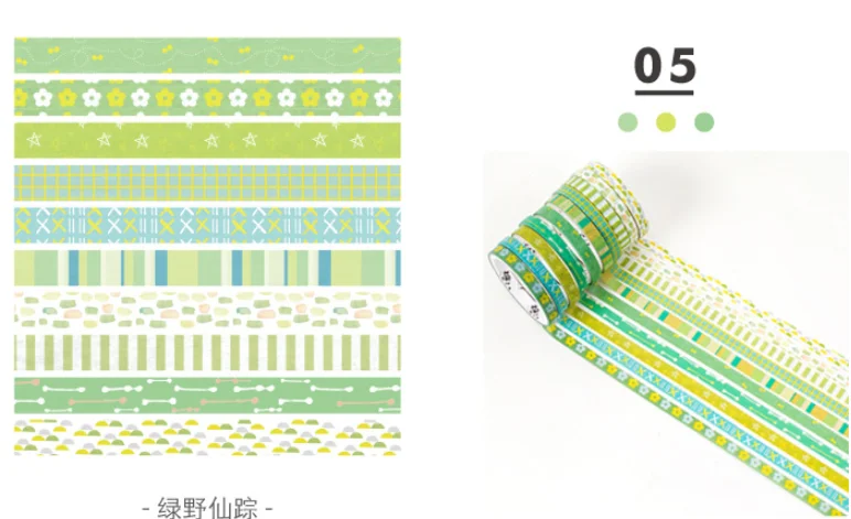 05 10 шт./кор. милый черный лента Washi Бумага DIY планировщик изоляционная лента клейкая наклейки с лентами Декоративные Канцелярские Ленты - Цвет: 05