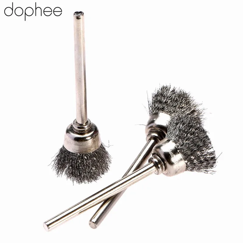 Dophee 10 шт. Аксессуары Dremel 15 мм стальная проволока чашка щетка ротационные щетки