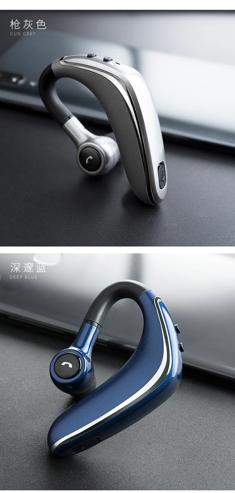 Комплект из 2 предметов, bluetooth-гарнитура 5,0, беспроводные наушники, супер долгий режим ожидания, наушник с микрофоном, устойчивое к поту, шумоподавление, свободные руки