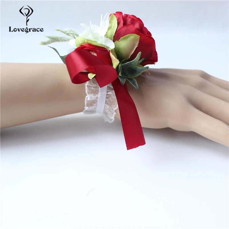 Браслет корсаж на запястье Lovegrace для подружки невесты свадебный аксессуар| |