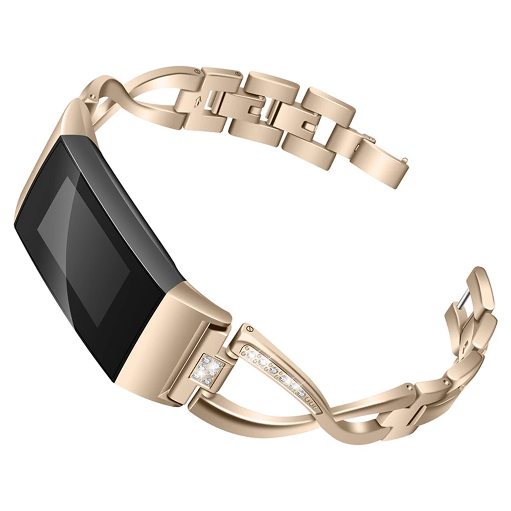 Металлический ремешок для Fitbit Charge 3 Смарт-часы большой X-образный из нержавеющей