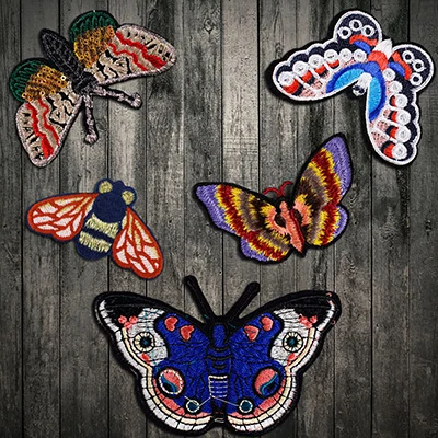Mixed color butterfl Нашивки «бабочки» для одежды, вышитые аппликации, аксессуары для одежды, нашивки для одежды, тканевые нашивки - Цвет: Mixed color butterfl